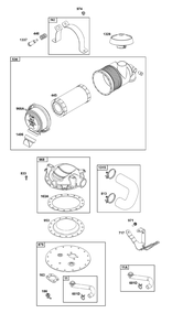 Air Cleaner Group Diagram and Parts List for 38E347-0025-G1 200000 - 399999 Briggs and Stratton Engine